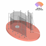 World athletics aluminum hammer cage with ground sleeves