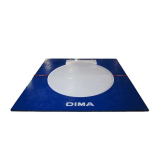Shot put throwing platform with integrated toeboard