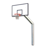 Basketball backstop with sockets