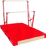 Compact asymmetric bars - fixed feet - with transport trolley and folding mat