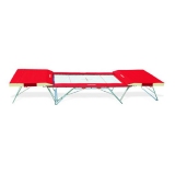 Complete large competition trampoline - 4 x 4 mm bed - with end desks and mat - FIG approved