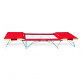 Complete large competition trampoline - 5 x 4 mm bed - with end desks and mat - FIG approved