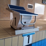 Starting block with track start for swimming pools