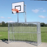 Soccer goals for Playgrounds, For insertion into ground sockets, with Basketball unit, 3x2 m