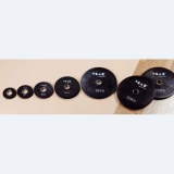 Discs rubber, black, with stainless steel bushing - for fitness and weightlifting