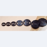 Discs rubber, black, with grips - for fitness and weightlifting