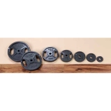 Dumbbell discs cast iron discs with grips (grey) - for fitness and weightlifting