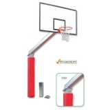 Basketball backstop with sockets