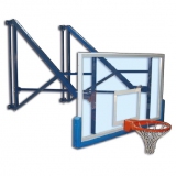 Wall mounted basketball backstop