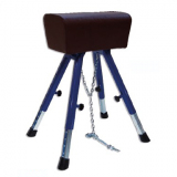Vaulting buck, covered with synthetic leather, adjustable height