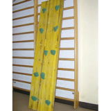 Climbing panel with handholds, wooden