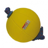 Medicine ball, rubber, with needle valve and rope - for fitness training