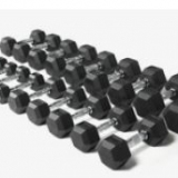 Rubber hex dumbbells kit