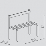 Bench with backrest  series “Q”