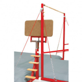 Access and spotting platform for assymetric and high bars