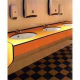 Equipment for public showers and toilets in the range