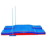 Meeting double-front modular pole vault landing system