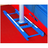 Standard pole vault rails with slider carts