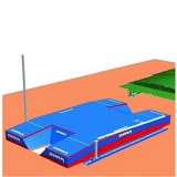 Pole-vault rail with sliding cart to be fixed or embedded
