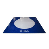 Portable shot put throwing platform with integrated toeboard