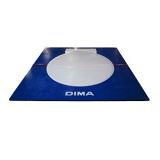 Basic portable shot put throwing platform with integrated toeboard