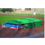 Pole-vault landing system Integral shed