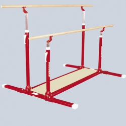 Unisex asymmetric or parallel bars with folding feet & transport trolleys unisex-asymmetric-or-parallel-bars-with-folding-feet-transport-trolleys