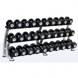 Dumbbell rack 3 x 2,40 m and 3 bases - for fitness and weightlifting dumbbell-rack-3-x-240-m-and-3-bases---for-fitness-and-weightlifting