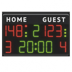 Scoreboard for multisport, dimensions 90x60 cm, radio transmission, FC50H15 scoreboard-for-multisport-dimensions-90x60-cm-radio-transmission-fc50h15