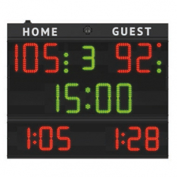 Scoreboard for multisport, dimensions 140x120 cm, FC54H25 - FIBA approved for Level 3 scoreboard-for-multisport-dimensions-140x120-cm-fc54h25---fiba-approved-for-level-3