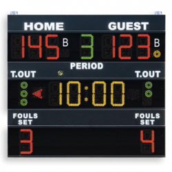 Scoreboard for multisport, visualizing fouls/set, 200x180 cm, radio transmission - FIBA approved for Level 3 scoreboard-for-multisport-visualizing-fouls-set-200x180-cm-radio-transmission---fiba-approved-for-level-3