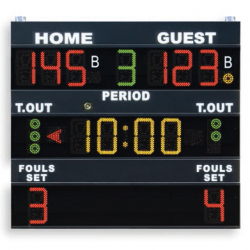 Scoreboard for multisport, visualizing fouls/set, 200x180 cm, cable transmission - FIBA approved for Level 3 scoreboard-for-multisport-visualizing-fouls-set-200x180-cm-cable-transmission---fiba-approved-for-level-3