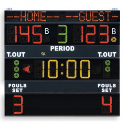 Scoreboard for multisport, visualizing fouls-set, teams name, 200x180 cm, radio transmission - FIBA approved for Level 1 scoreboard-for-multisport-visualizing-fouls-set-teams-name-200x180-cm-cable-transmission---fiba-approved-for-level-1