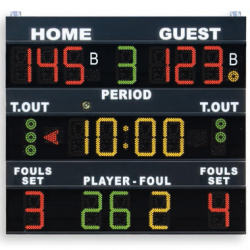 Scoreboard for multisport, details of last foul, 200x180 cm, cable transmission - FIBA approved for Level 3 scoreboard-for-multisport-details-of-last-foul-200x180-cm-cable-transmission---fiba-approved-for-level-3