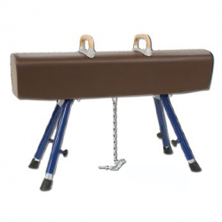 Pommel horse, covered with natural leather, adjustable height pommel-horse-covered-with-natural-leather-adjustable-height