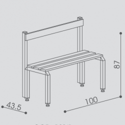 Bench with backrest series “Comfort” AVGS1006