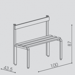 Bench with backrest series “Q” AVGS1009